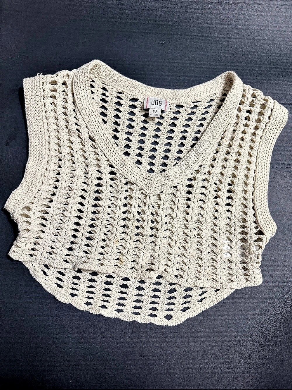 BDG Crochet Knit V-Neck Tank Top Size Small